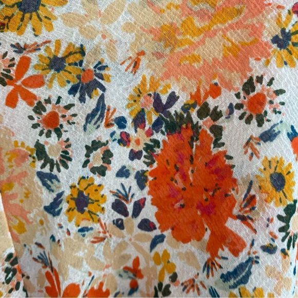 Free People • Say It To Me Floral Orange Ruffle Bodysuit - Picture 12 of 16